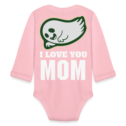Organic Long Sleeve Baby Bodysuit - light pink