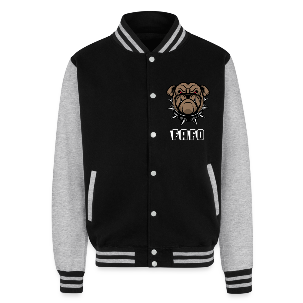 Just Hoods Heavyweight Letterman Jacket - black/heather grey