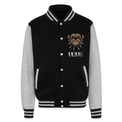Just Hoods Heavyweight Letterman Jacket - black/heather grey