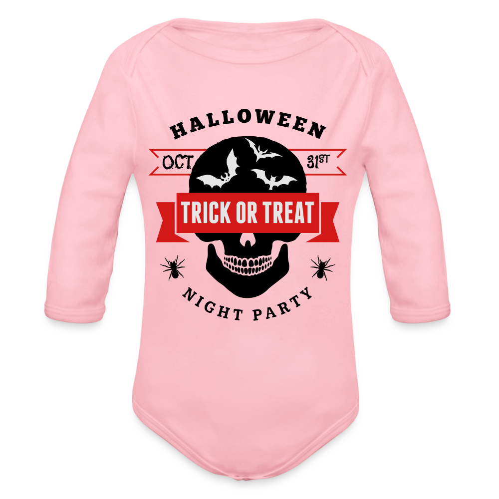 Organic Long Sleeve Baby Bodysuit - light pink