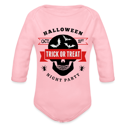 Organic Long Sleeve Baby Bodysuit - light pink