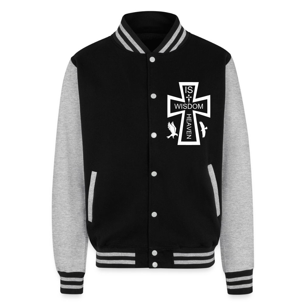Just Hoods Heavyweight Letterman Jacket - black/heather grey