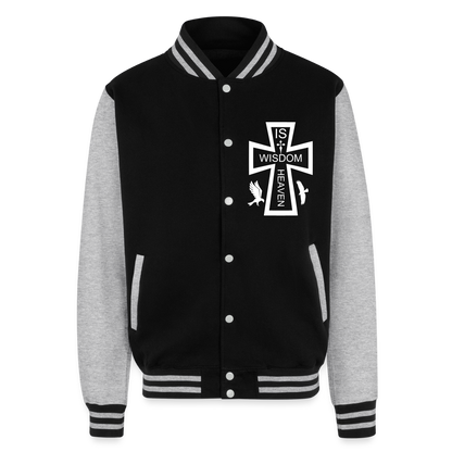 Just Hoods Heavyweight Letterman Jacket - black/heather grey