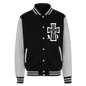 Just Hoods Heavyweight Letterman Jacket - black/heather grey