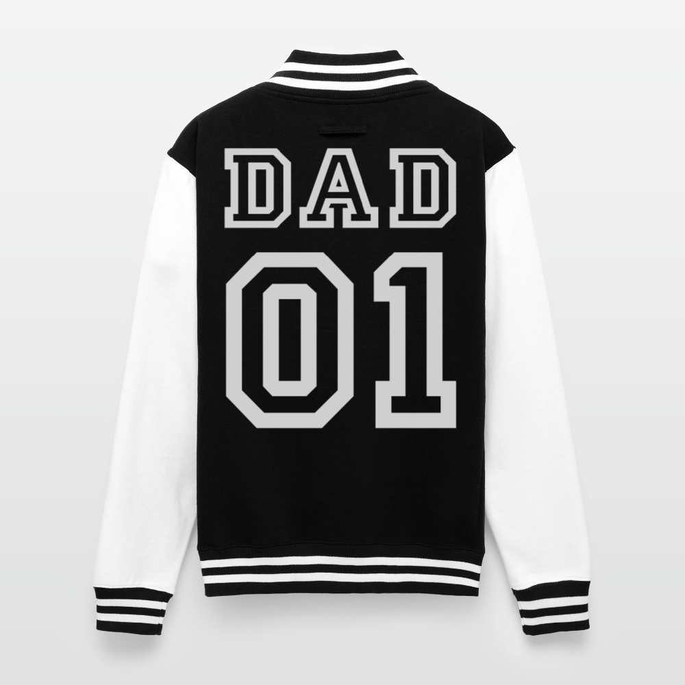 Just Hoods Heavyweight Letterman Jacket - black/white