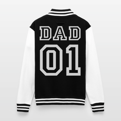 Just Hoods Heavyweight Letterman Jacket - black/white