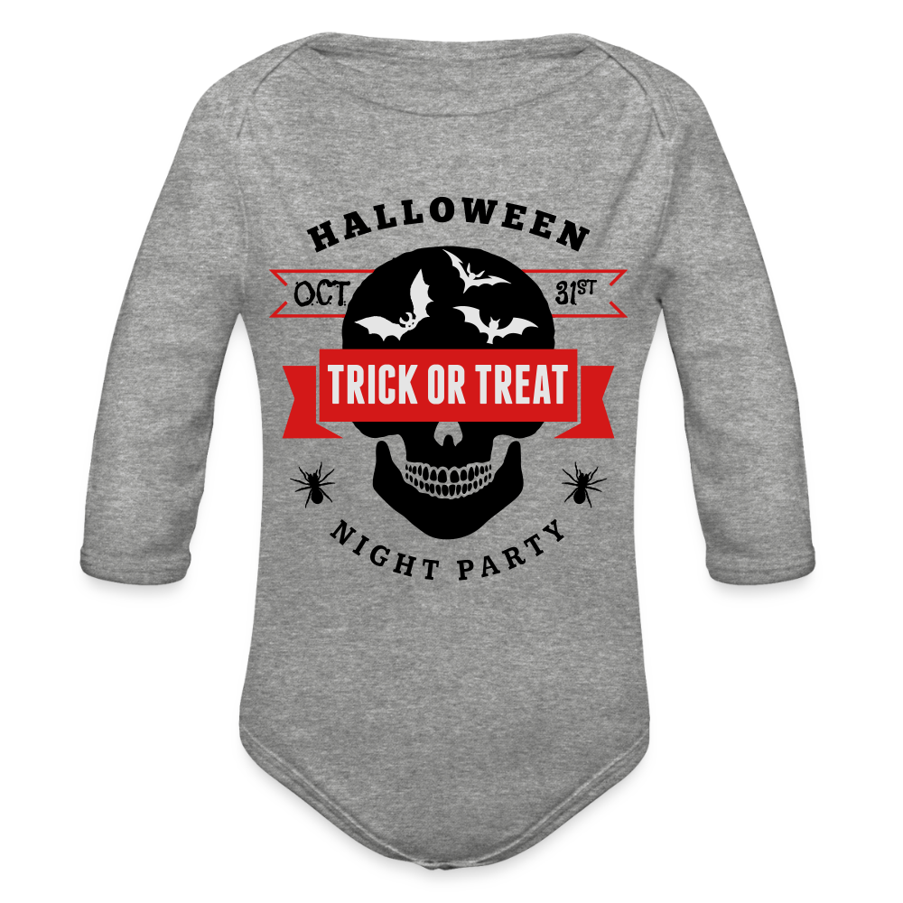 Organic Long Sleeve Baby Bodysuit - heather grey