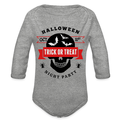 Organic Long Sleeve Baby Bodysuit - heather grey