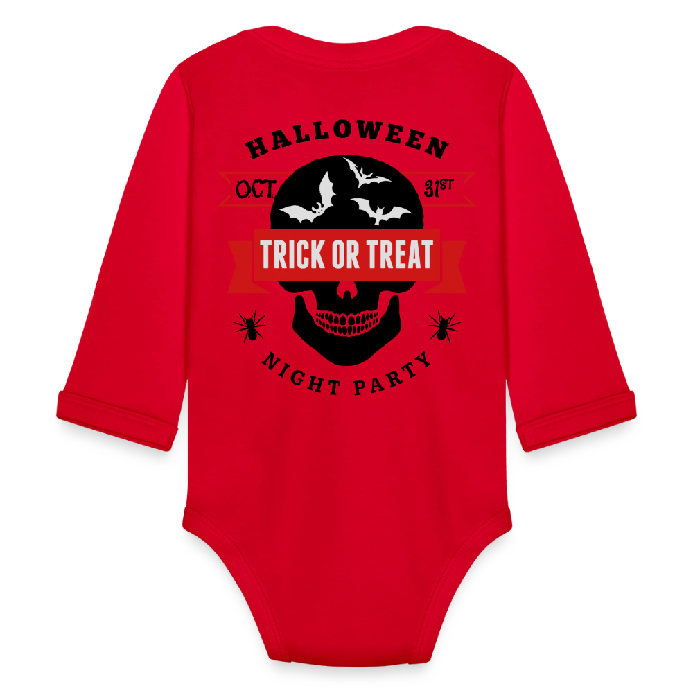 Organic Long Sleeve Baby Bodysuit - red