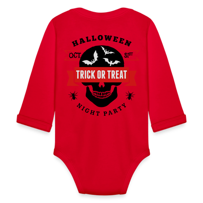 Organic Long Sleeve Baby Bodysuit - red