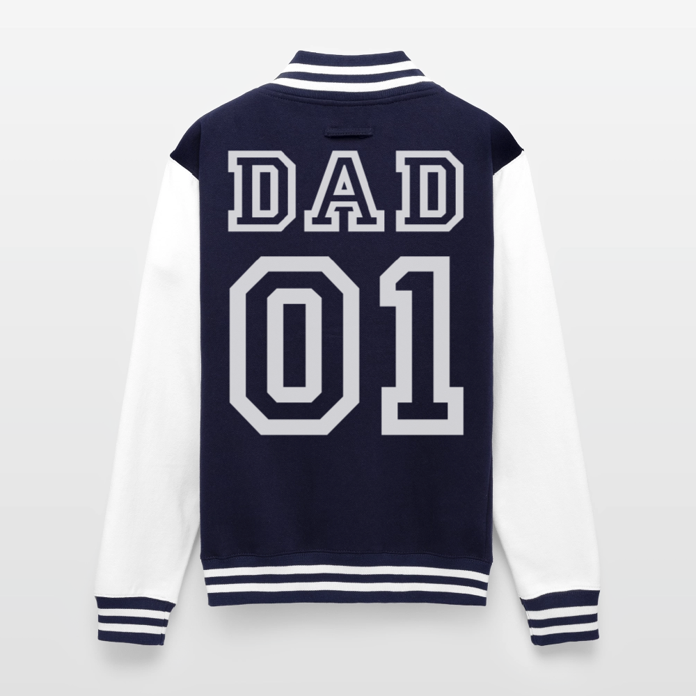 Just Hoods Heavyweight Letterman Jacket - navy/white