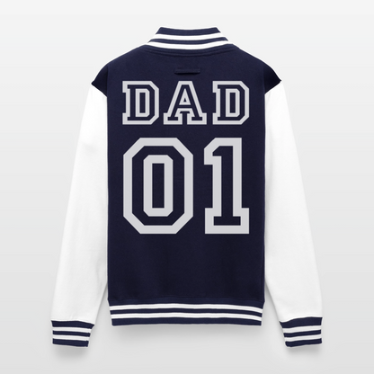 Just Hoods Heavyweight Letterman Jacket - navy/white