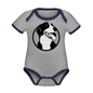 Organic Contrast Short Sleeve Baby Bodysuit - heather gray/navy