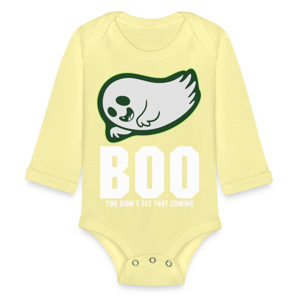 Organic Long Sleeve Baby Bodysuit - washed yellow