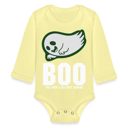 Organic Long Sleeve Baby Bodysuit - washed yellow