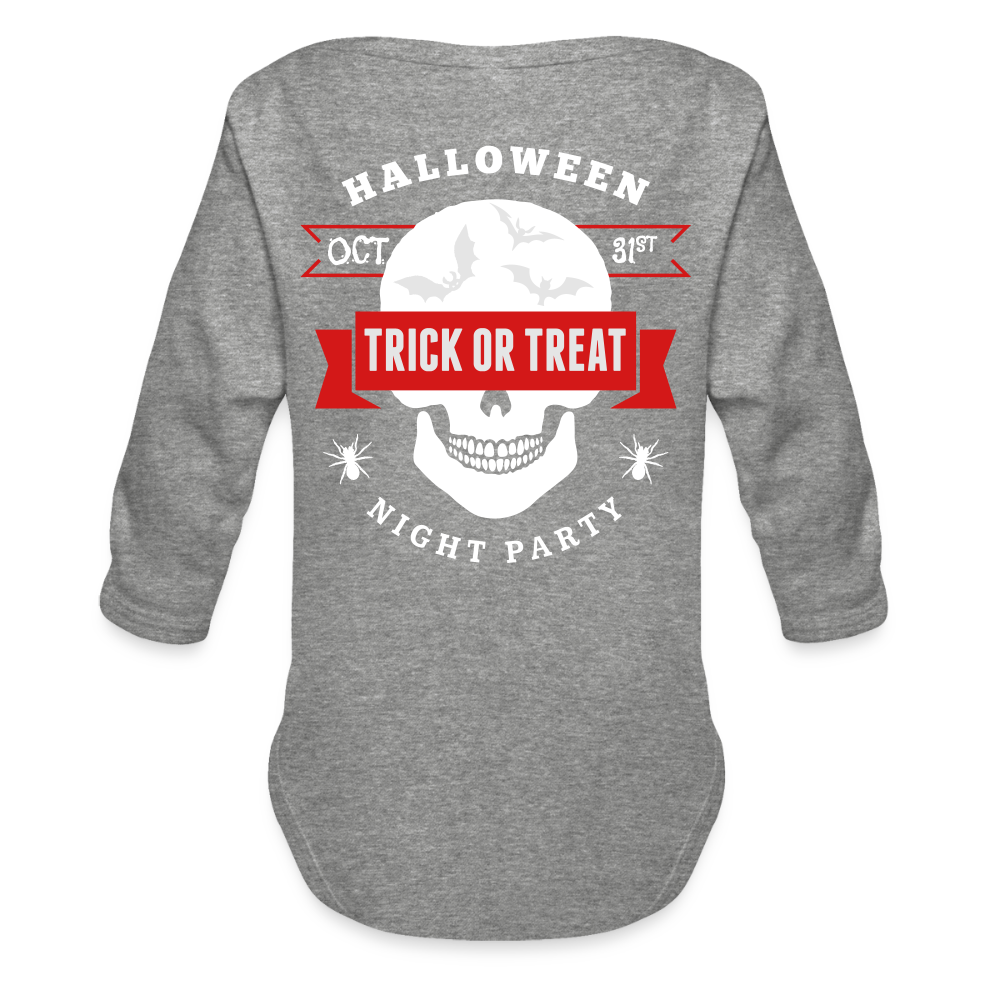 Organic Long Sleeve Baby Bodysuit - heather grey