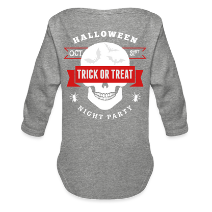 Organic Long Sleeve Baby Bodysuit - heather grey