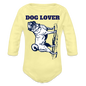 Dog Lover Organic Long Sleeve Baby Bodysuit - washed yellow