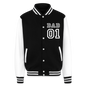 Just Hoods Heavyweight Letterman Jacket - black/white