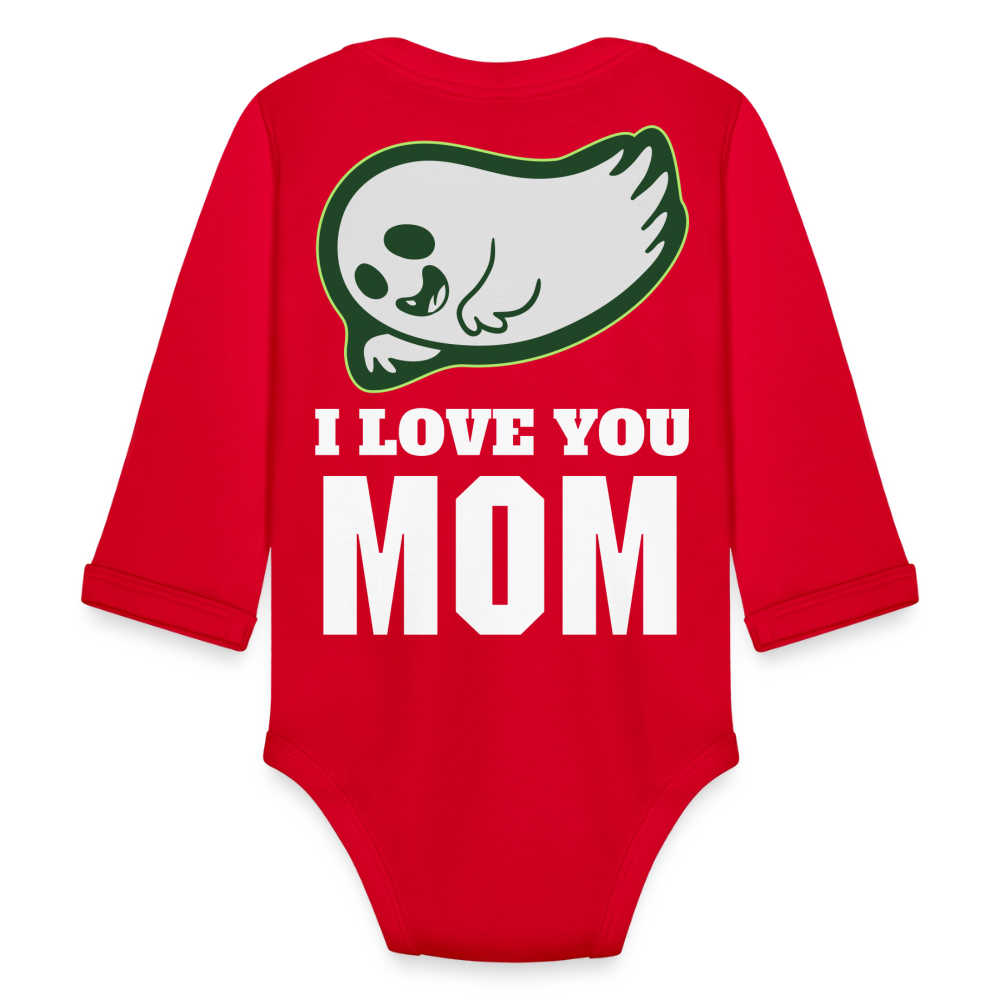 Organic Long Sleeve Baby Bodysuit - red