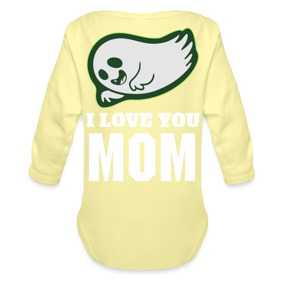 Organic Long Sleeve Baby Bodysuit - washed yellow