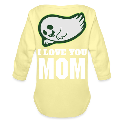 Organic Long Sleeve Baby Bodysuit - washed yellow