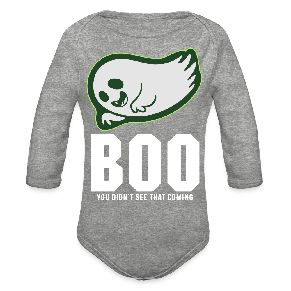Organic Long Sleeve Baby Bodysuit - heather grey