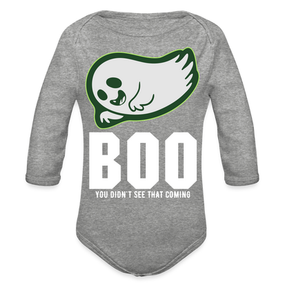 Organic Long Sleeve Baby Bodysuit - heather grey