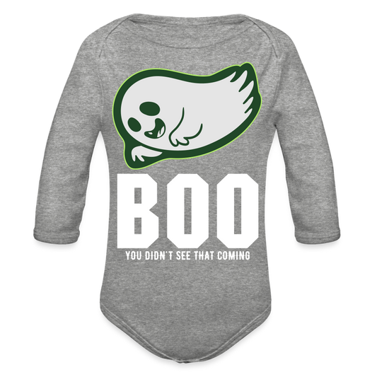 Organic Long Sleeve Baby Bodysuit - heather grey