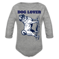 Dog Lover Organic Long Sleeve Baby Bodysuit - heather grey