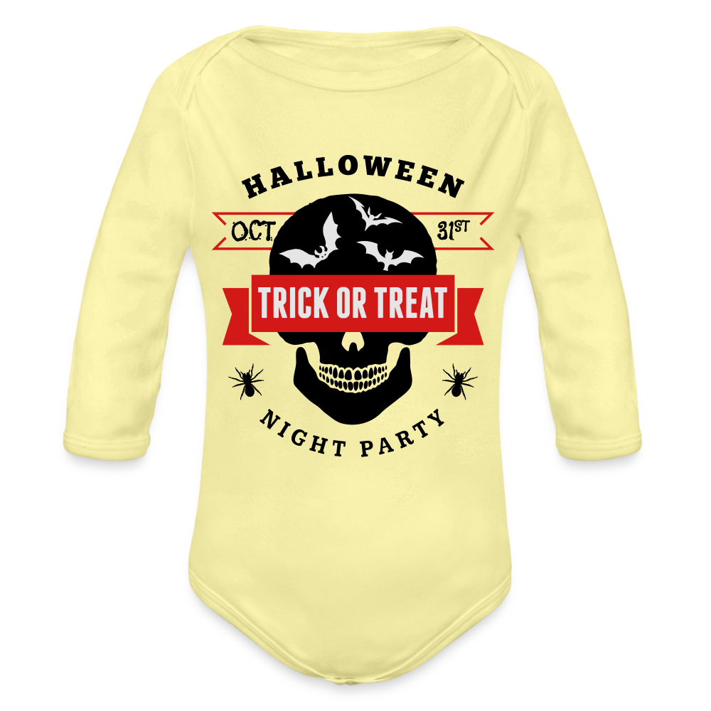 Organic Long Sleeve Baby Bodysuit - washed yellow