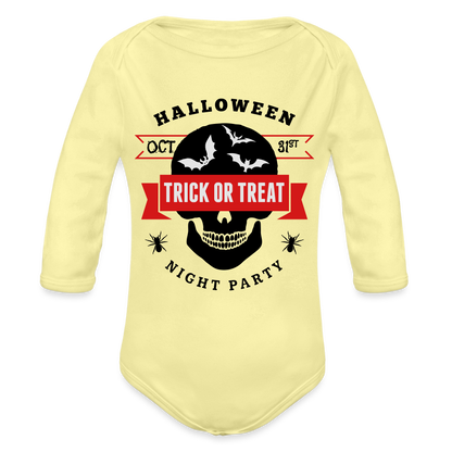 Organic Long Sleeve Baby Bodysuit - washed yellow