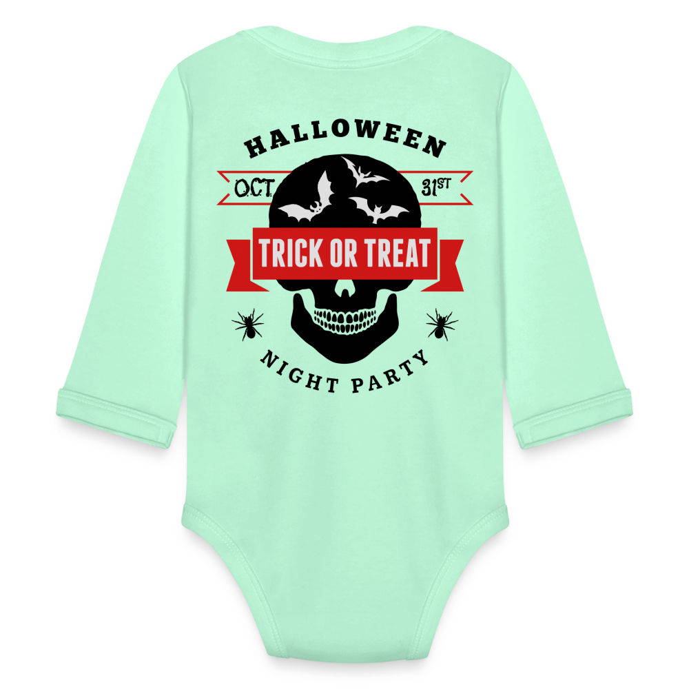 Organic Long Sleeve Baby Bodysuit - light mint