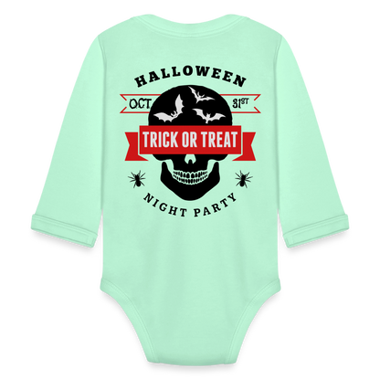 Organic Long Sleeve Baby Bodysuit - light mint