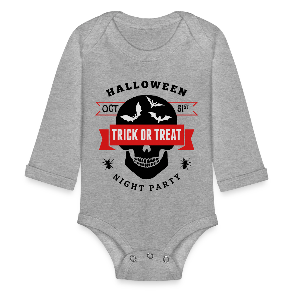 Organic Long Sleeve Baby Bodysuit - heather grey