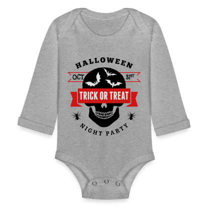 Organic Long Sleeve Baby Bodysuit - heather grey