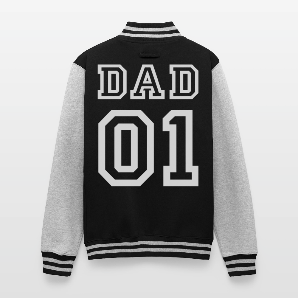 Just Hoods Heavyweight Letterman Jacket - black/heather grey