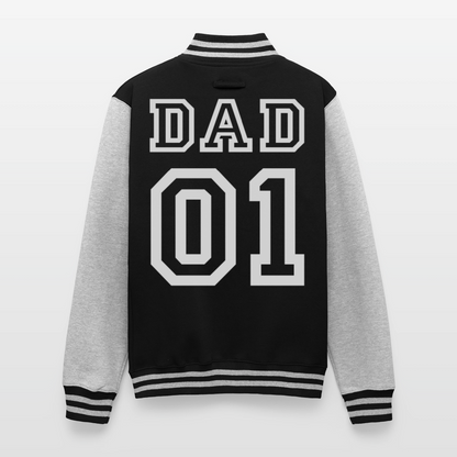 Just Hoods Heavyweight Letterman Jacket - black/heather grey