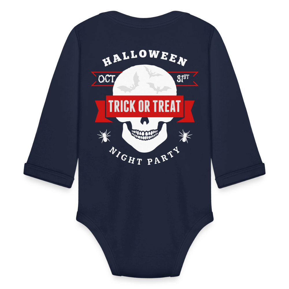 Organic Long Sleeve Baby Bodysuit - dark navy