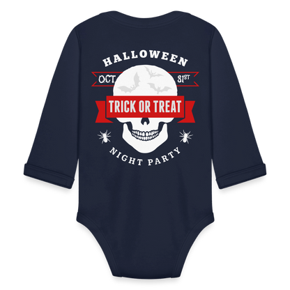 Organic Long Sleeve Baby Bodysuit - dark navy