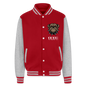 Just Hoods Heavyweight Letterman Jacket - red/heather grey