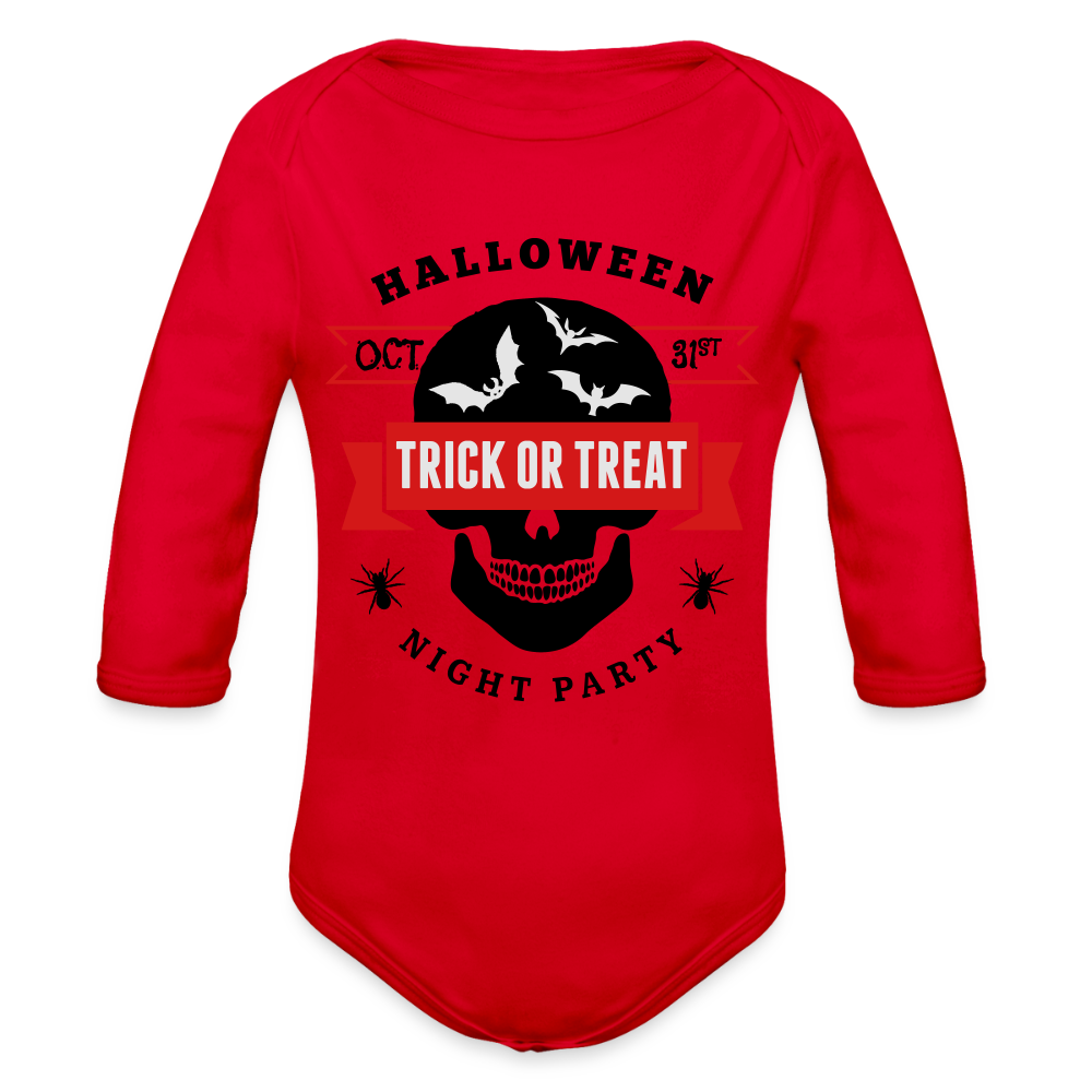 Organic Long Sleeve Baby Bodysuit - red