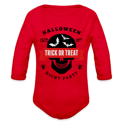 Organic Long Sleeve Baby Bodysuit - red