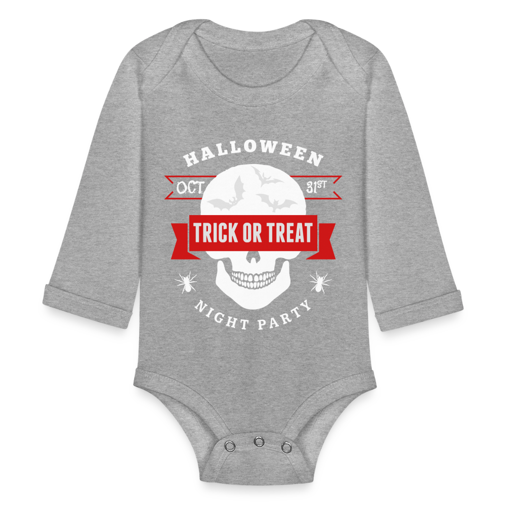 Organic Long Sleeve Baby Bodysuit - heather grey