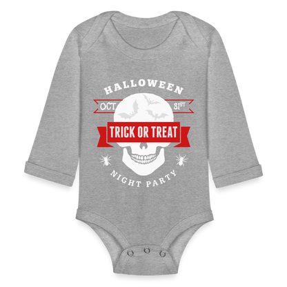Organic Long Sleeve Baby Bodysuit - heather grey