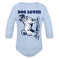 Dog Lover Organic Long Sleeve Baby Bodysuit - sky