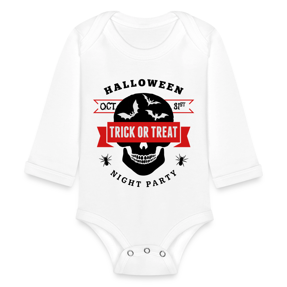 Organic Long Sleeve Baby Bodysuit - white