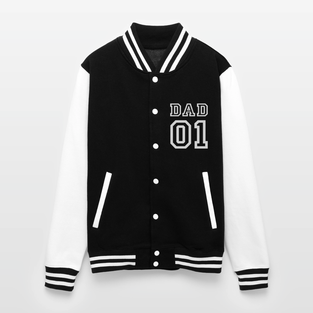 Just Hoods Heavyweight Letterman Jacket - black/white