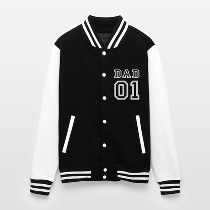 Just Hoods Heavyweight Letterman Jacket - black/white