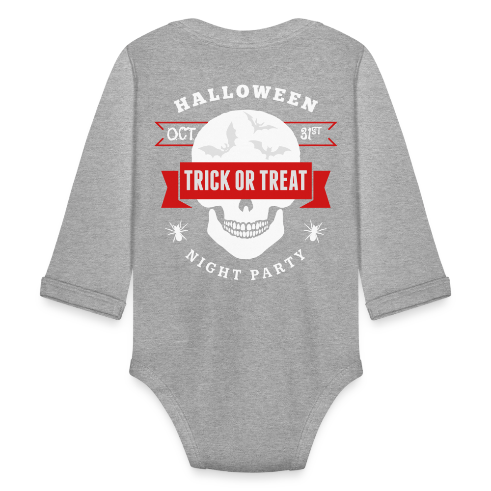 Organic Long Sleeve Baby Bodysuit - heather grey